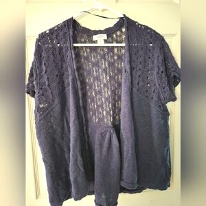 Style & Co. Women's Navy Blue Open-Front Cardigan